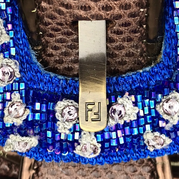 FENDI Brown Karung Blue Buckle Limited Edition Bag - Picture 5 of 8